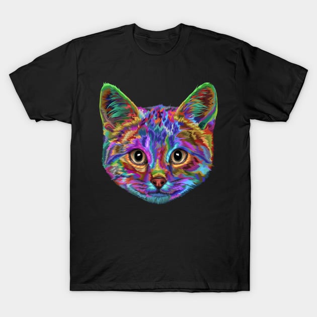 Splash Art Cat T Shirt | Gifts for Cat lovers T-Shirt by Madfido